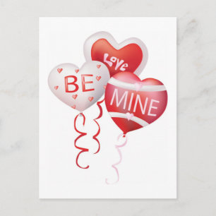 Valentine Balloons Holiday Postcard