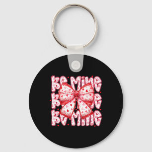 Valentine Be Mine Lace Coquette Bow Girl Women Kid Key Ring