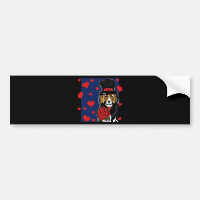 VALENTINE BEAGLE BUMPER STICKER (Front)