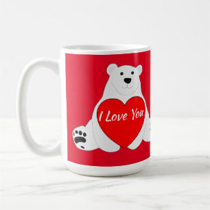 Valentine Bear Holding A Heart Coffee Mug