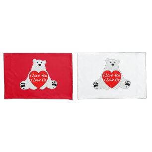 Valentine Bear Holding A Heart Pillowcase