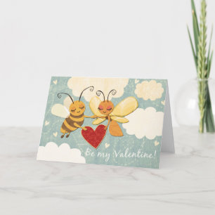 Valentine Bee & Butterfly Greeting Card