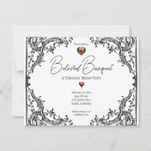 Valentine Beloved Banquet Dinner Party Invitation
