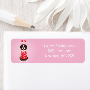 Valentine Bernese Mountain Dog Return Address Label
