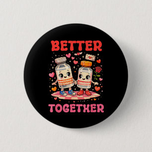 Valentine Better Together Nurse Nk Bow Rn Pct Cna 6 Cm Round Badge