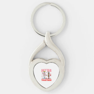 Valentine Better Together Nurse Pink Bow Modern De Key Ring