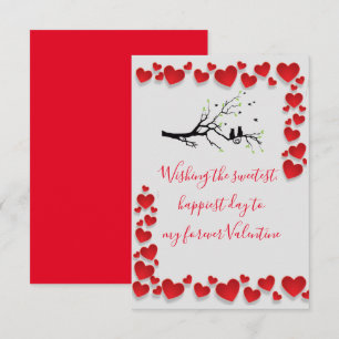 Valentine Birds Thank You Card