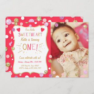 Valentine Birthday Invitation Little Sweetheart