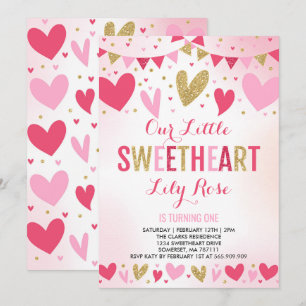 Valentine Birthday Invitation Sweetheart Birthday