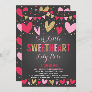 Valentine Birthday Invitation Sweetheart Birthday