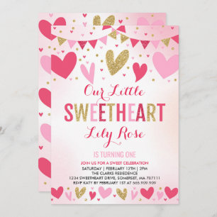 Valentine Birthday Invitation Sweetheart Birthday