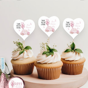 Valentine Birthday Party Pink Balloons and Car Heart Sticker