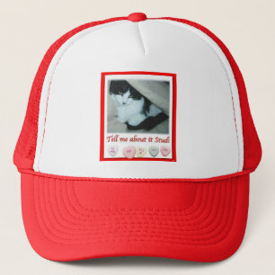 Valentine Black and White Cat Trucker Hat