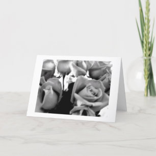 Valentine Black and White Roses Holiday Card