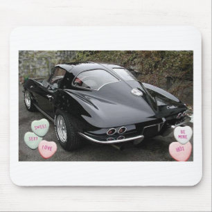 Valentine Black Corvette Mouse Pad
