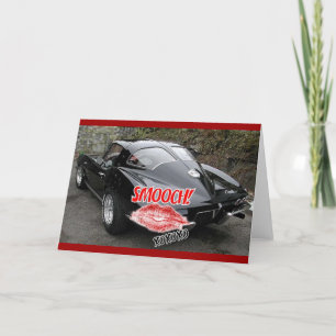 Valentine Black Split Window Corvette Classic Holiday Card