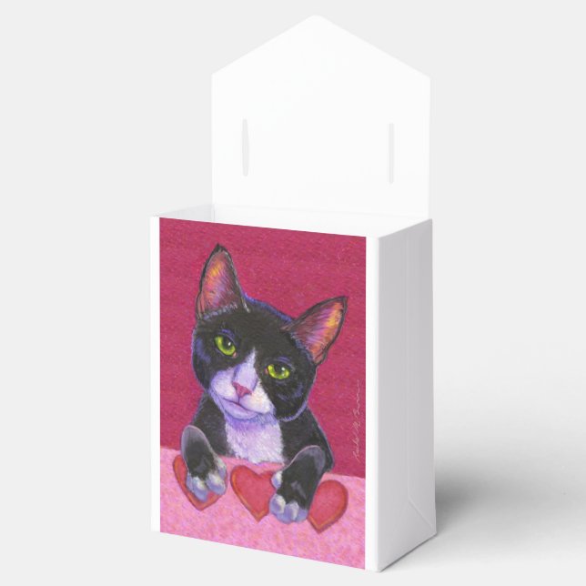 Valentine Black Tuxedo with Hearts Favour Box (Opened)