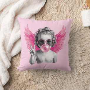 Valentine Blowing Bubble Cupid Valentines Day  Cushion