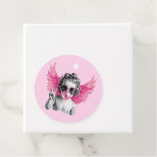 Valentine Blowing Bubble Cupid Valentines Day Favour Tags