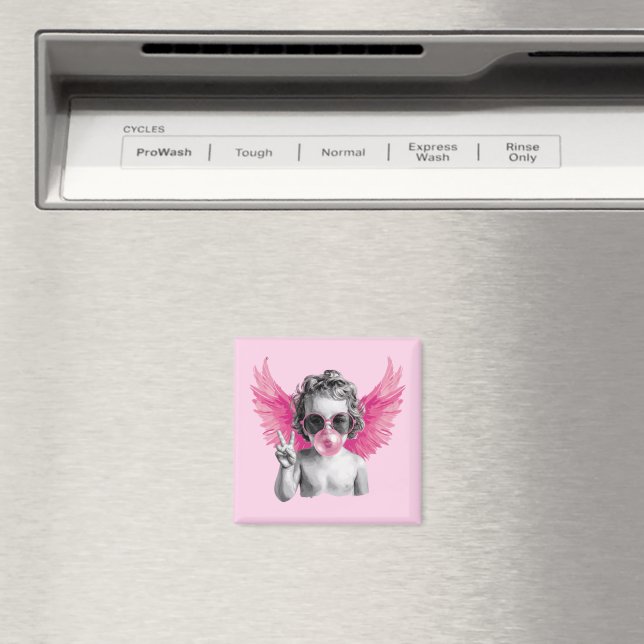 Valentine Blowing Bubble Cupid Valentines Day  Magnet (In Situ (Dishwasher))