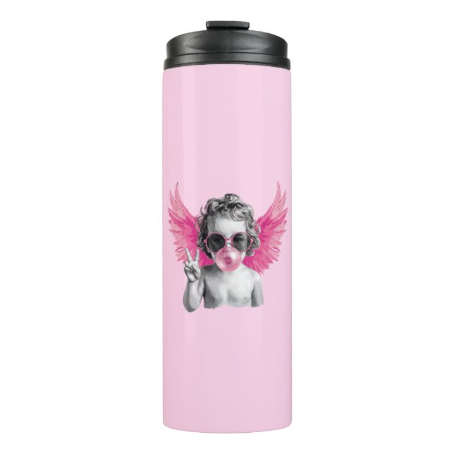 Valentine Blowing Bubble Cupid Valentines Day  Thermal Tumbler (Front)