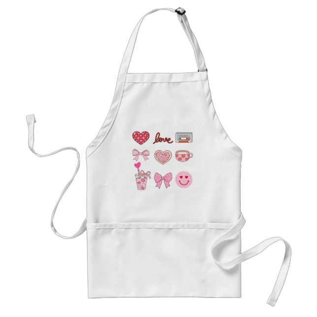 Valentine Bow Heart Coffee Standard Apron (Front)