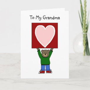 valentine boy bear holding card for large