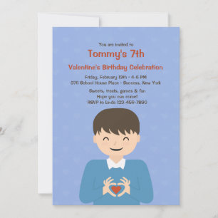 Valentine Boy Birthday Party Invitation