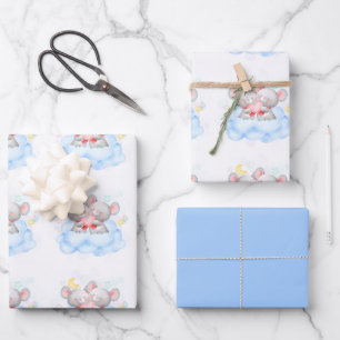 Valentine Boy Cute Baby Mice Wrapping Paper Sheet