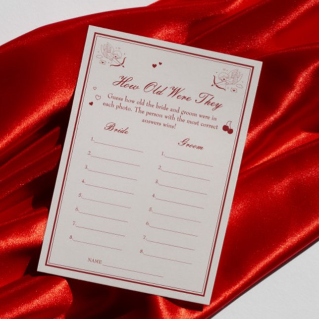 Valentine Bridal Shower Age Guessing Game Card (Creator Uploaded)
