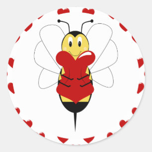 Valentine Bumble Bee Sticker