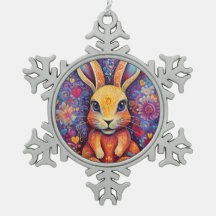 Valentine Bunny Flowers hearts purple