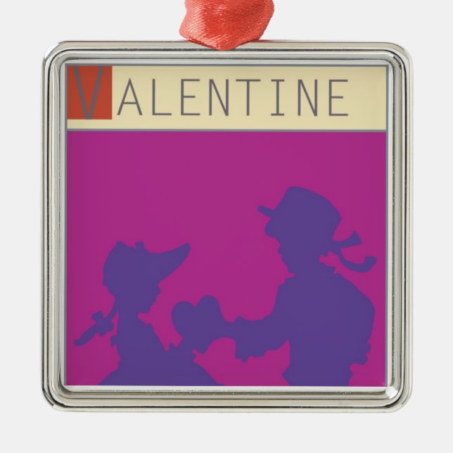 <Valentine> by Steve Collier Metal Tree Decoration (Front)