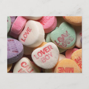 Valentine Candy Conversation Hearts Holiday Postcard