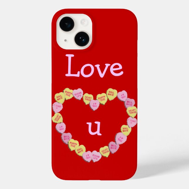 Valentine Candy Hearts Heart Case-Mate iPhone Case (Back)