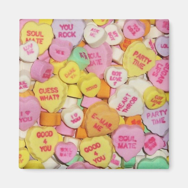 Valentine Candy Hearts Magnet (Front)