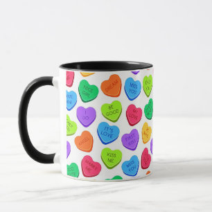 Valentine Candy Hearts Pattern Wrapping Paper Co Mug