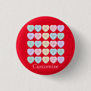 Valentine Candy Hearts Thunder_Cove 3 Cm Round Badge