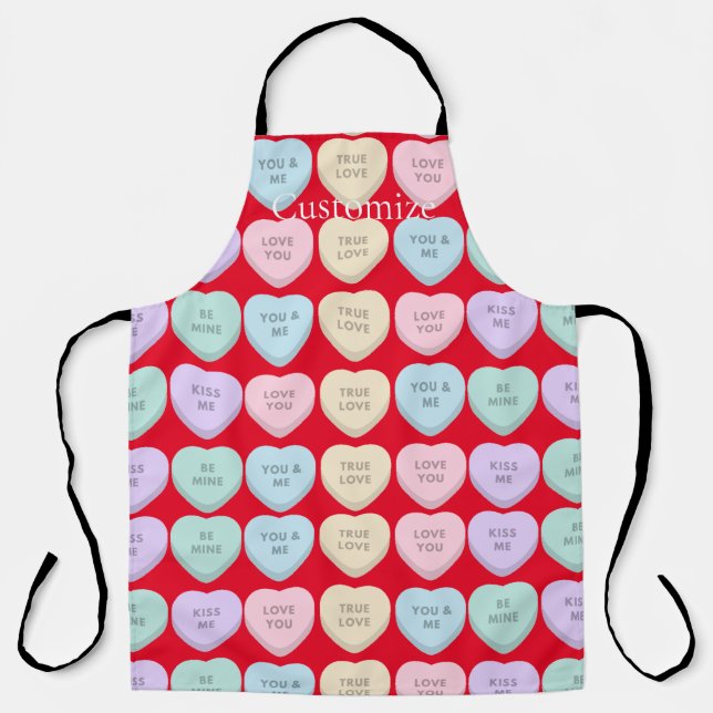 Valentine Candy Hearts Thunder_Cove Apron (Front)