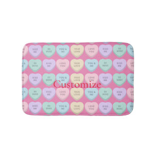 Valentine Candy Hearts Thunder_Cove Bath Mat