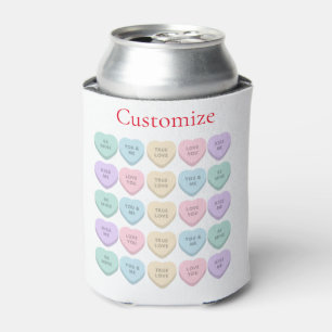 Valentine Candy Hearts Thunder_Cove Can Cooler
