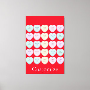 Valentine Candy Hearts Thunder_Cove Canvas Print