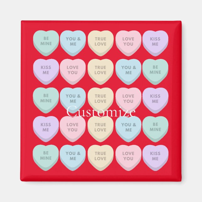 Valentine Candy Hearts Thunder_Cove Magnet (Front)