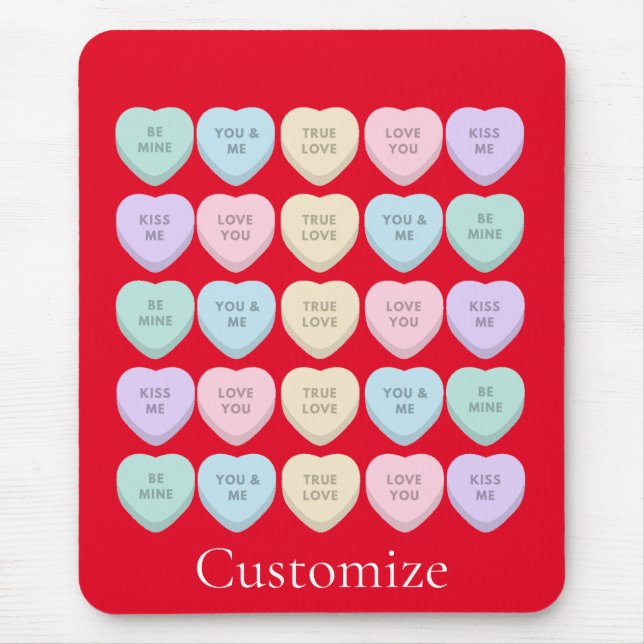 Valentine Candy Hearts Thunder_Cove Mouse Pad (Front)