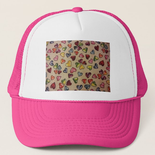 Valentine Candy Hearts Trucker Hat (Front)
