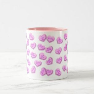 Valentine Candy Hearts Two-Tone Coffee Mug