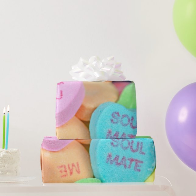 Valentine Candy Hearts Wrapping Paper (Party Gifts)