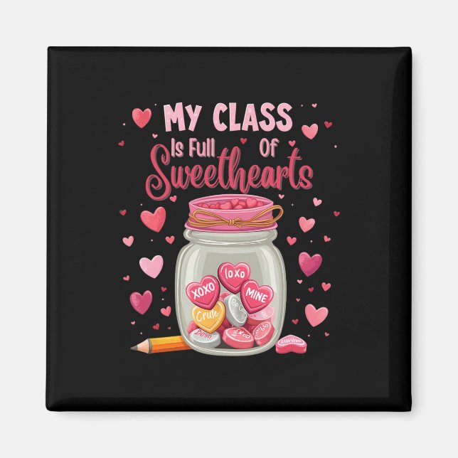 Valentine Candy Jar Teacher  Magnet (Front)