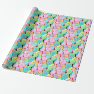 valentine candy love hearts wrapping paper