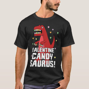 Valentine Candysaurus Red Dinosaur Rex Cute Heart T-Shirt